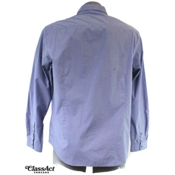 JOE Joseph Abboud Men's Slim Fit Dress Shirt Cotton Blend Blue Geometric Sz XL - Picture 3 of 6